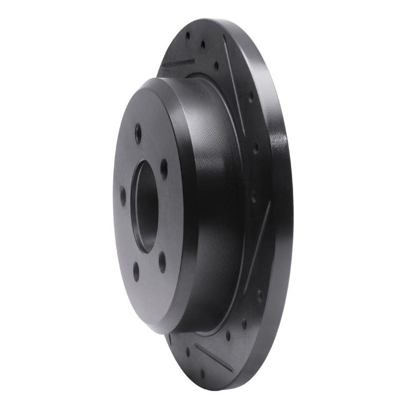 Ford Crown Victoria Brake Rotor (1) - Rear Right - R1 Concepts - Drilled & Slotted - Black - `96-`02